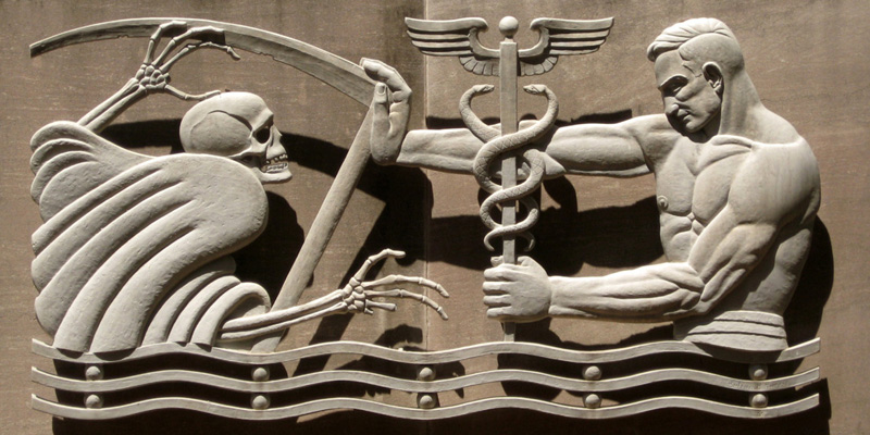 thần Asclepius và thần Chết