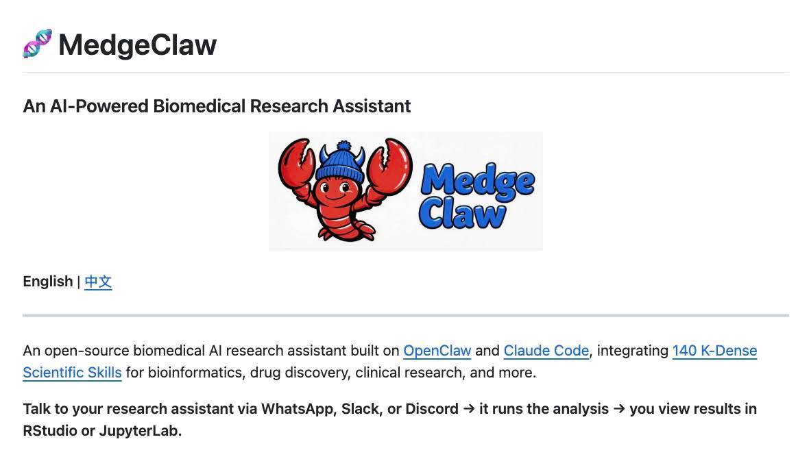 MedgeClaw AI Research Assistant
